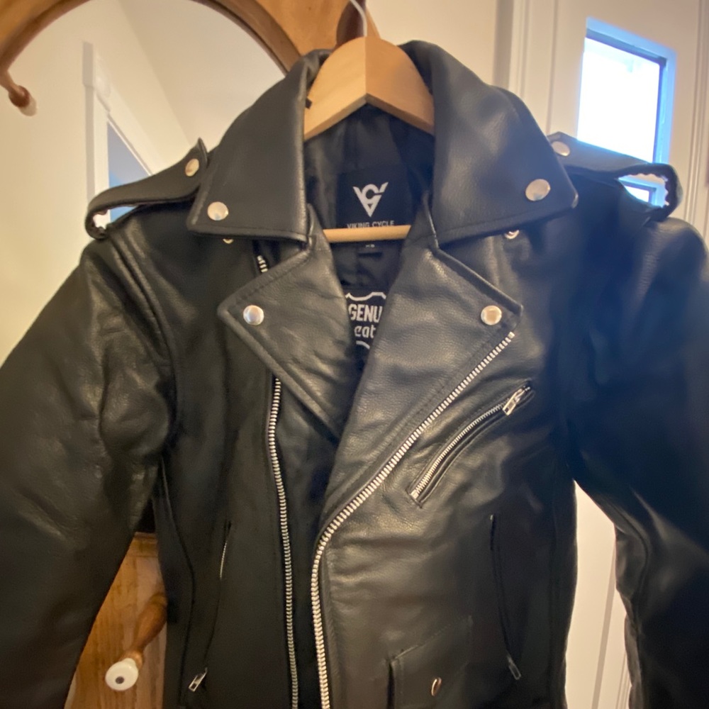 Viking cycle genuine leather jacket